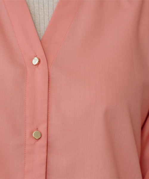 OPAQUE.CLIP(オペークドットクリップ)の「前あき後ろフレアブラウス(シャツ/ブラウス・レディース・ブルー/ベビーピンク/イエロー系その他/ブラック/ホワイト/ブラウン系その他・38)」の11枚目の写真