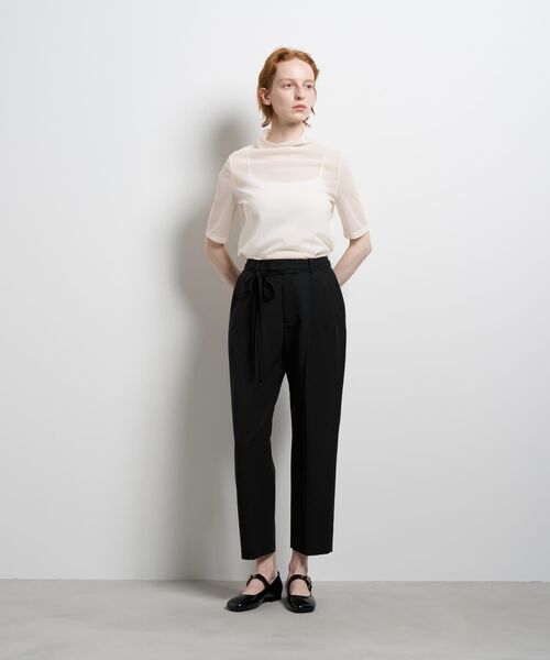 LANVIN en Bleu(ランバンオンブルー)の「グログランタックテーパードパンツ(その他パンツ・レディース・ブラック・38/36)」の2枚目の写真