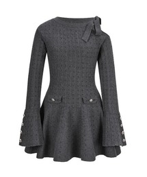 Ribbon Flare Line Mini Dress