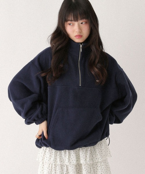 Heather(ヘザー)の「ハーフZIPフリースプルオーバー 647913(スウェット・レディース・アイボリー/グレー/ネイビー・FREE)」の1枚目の写真