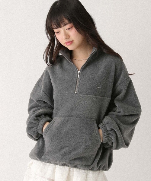 Heather(ヘザー)の「ハーフZIPフリースプルオーバー 647913(スウェット・レディース・アイボリー/グレー/ネイビー・FREE)」の3枚目の写真