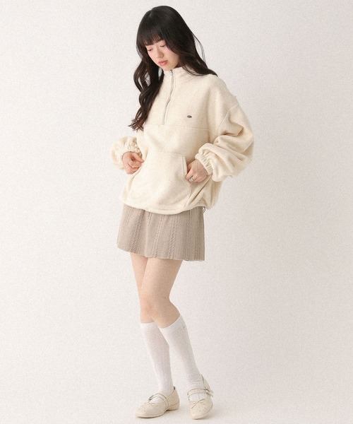 Heather(ヘザー)の「ハーフZIPフリースプルオーバー 647913(スウェット・レディース・アイボリー/グレー/ネイビー・FREE)」の5枚目の写真