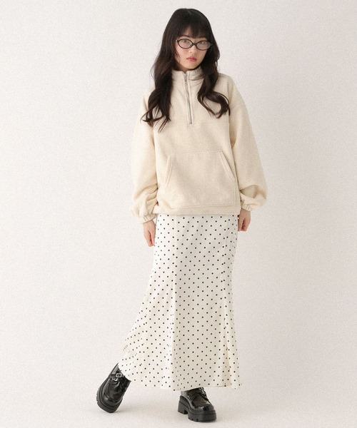 Heather(ヘザー)の「ハーフZIPフリースプルオーバー 647913(スウェット・レディース・アイボリー/グレー/ネイビー・FREE)」の7枚目の写真