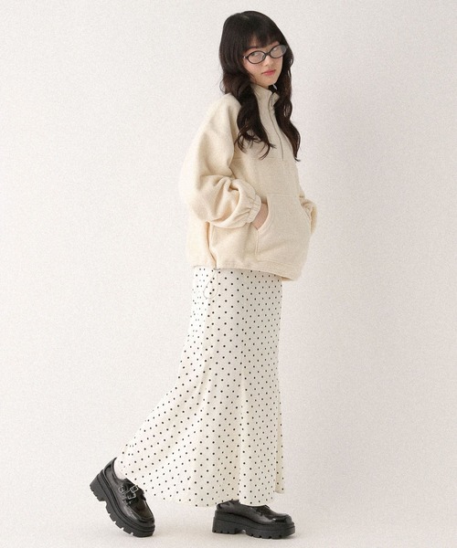 Heather(ヘザー)の「ハーフZIPフリースプルオーバー 647913(スウェット・レディース・アイボリー/グレー/ネイビー・FREE)」の8枚目の写真