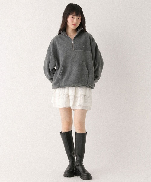 Heather(ヘザー)の「ハーフZIPフリースプルオーバー 647913(スウェット・レディース・アイボリー/グレー/ネイビー・FREE)」の11枚目の写真