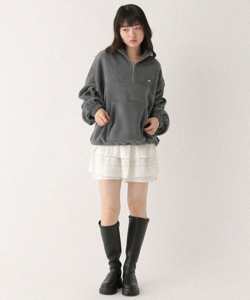 Heather(ヘザー)の「ハーフZIPフリースプルオーバー 647913(スウェット・レディース・アイボリー/グレー/ネイビー・FREE)」の12枚目の写真