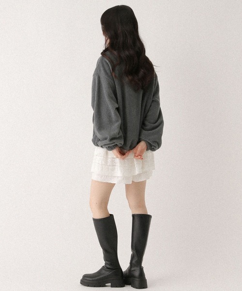 Heather(ヘザー)の「ハーフZIPフリースプルオーバー 647913(スウェット・レディース・アイボリー/グレー/ネイビー・FREE)」の14枚目の写真