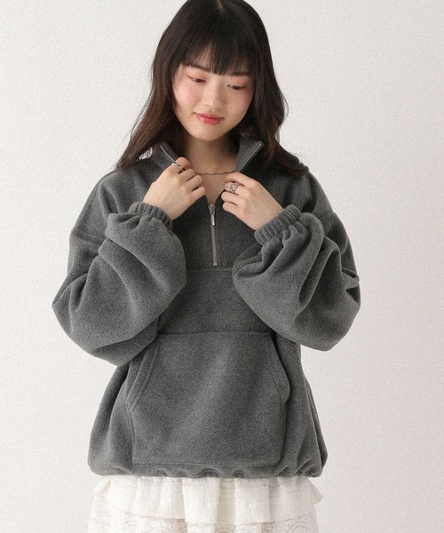 Heather(ヘザー)の「ハーフZIPフリースプルオーバー 647913(スウェット・レディース・アイボリー/グレー/ネイビー・FREE)」の16枚目の写真