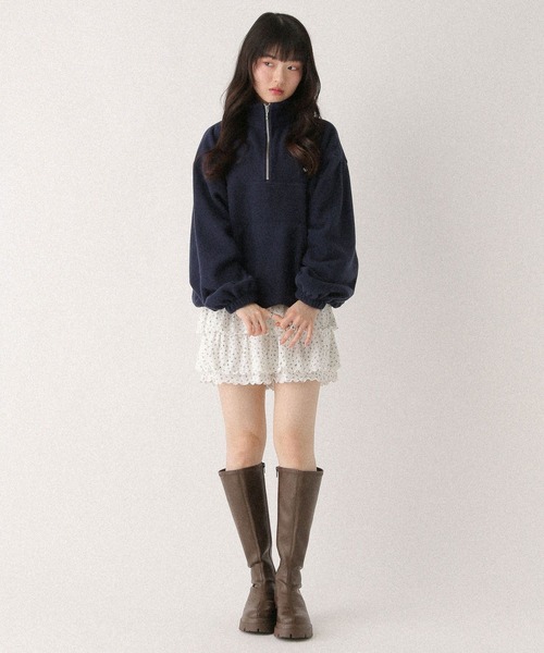 Heather(ヘザー)の「ハーフZIPフリースプルオーバー 647913(スウェット・レディース・アイボリー/グレー/ネイビー・FREE)」の19枚目の写真