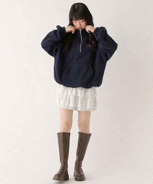 Heather(ヘザー)の「ハーフZIPフリースプルオーバー 647913(スウェット・レディース・アイボリー/グレー/ネイビー・FREE)」の20枚目の写真