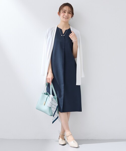 INDIVI(インディヴィ)の「【洗える/UVケア/麻調】スキッパーワンピース(ワンピース・レディース・ネイビー/ライトグレー/ブラウン系その他/ブラウン系その他5・40/38/36/13/19/15 /05)」の13枚目の写真
