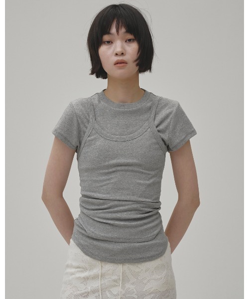 TODAYFUL（トゥデイフル）の「Soft Fraice Camisole（キャミソール・レディース・アイボリー/スミクロ/グレー・FREE）」の8枚目の写真