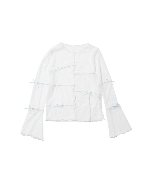 see through dot long sleeve top