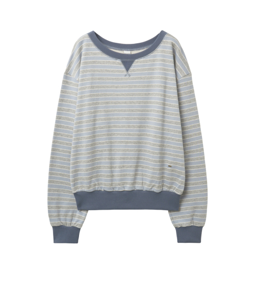 RENSE（レンセ）の「Striped Off-Shoulder Sweatshirt Blue（スウェット・レディース・その他・OS）」の3枚目の写真