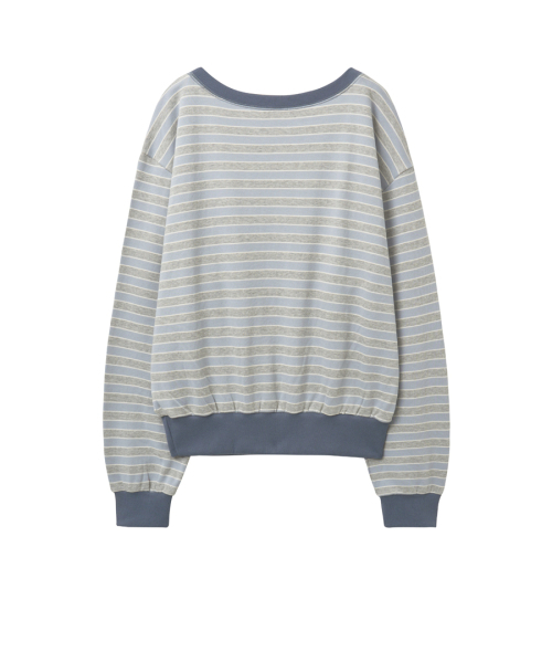 RENSE（レンセ）の「Striped Off-Shoulder Sweatshirt Blue（スウェット・レディース・その他・OS）」の4枚目の写真