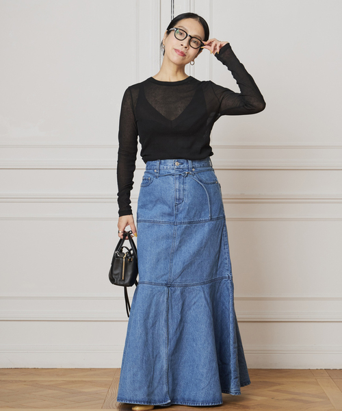 IENA LA BOUCLE(イエナラブークル)の「《追加》IENA LA BOUCLE 水撚りガスフライスクルーロングTシャツ(Tシャツ/カットソー・レディース・ブラウン/サックスブルー/グリーン/ブラック/ホワイト・FREE)」の6枚目の写真