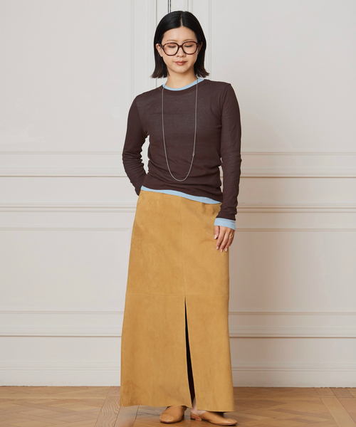 IENA LA BOUCLE(イエナラブークル)の「《追加》IENA LA BOUCLE 水撚りガスフライスクルーロングTシャツ(Tシャツ/カットソー・レディース・ブラウン/サックスブルー/グリーン/ブラック/ホワイト・FREE)」の7枚目の写真