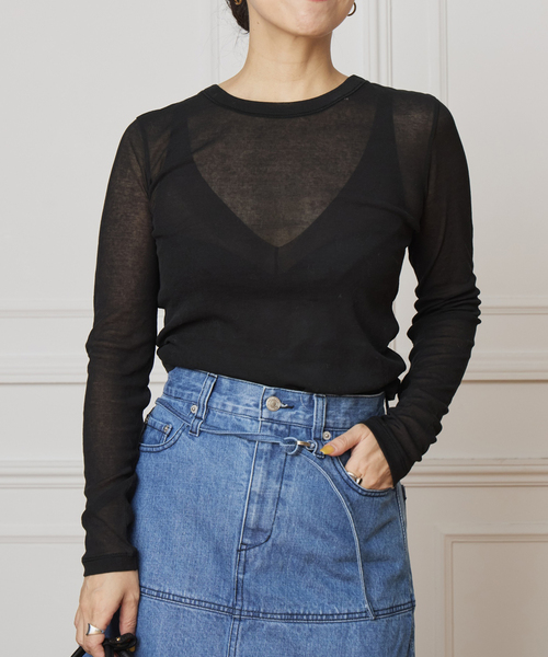 IENA LA BOUCLE(イエナラブークル)の「《追加》IENA LA BOUCLE 水撚りガスフライスクルーロングTシャツ(Tシャツ/カットソー・レディース・ブラウン/サックスブルー/グリーン/ブラック/ホワイト・FREE)」の10枚目の写真