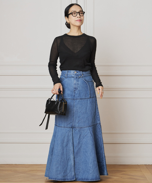 IENA LA BOUCLE(イエナラブークル)の「《追加》IENA LA BOUCLE 水撚りガスフライスクルーロングTシャツ(Tシャツ/カットソー・レディース・ブラウン/サックスブルー/グリーン/ブラック/ホワイト・FREE)」の13枚目の写真