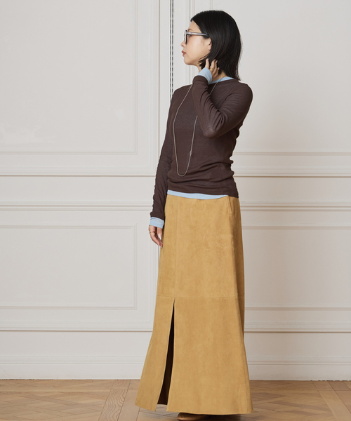 IENA LA BOUCLE（イエナラブークル）の「《追加》IENA LA BOUCLE 水撚りガスフライスクルーロングTシャツ（Tシャツ/カットソー・レディース・ブラウン/サックスブルー・FREE）」の18枚目の写真