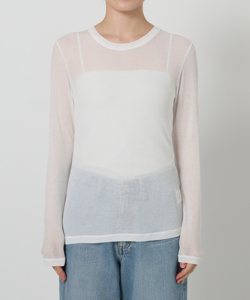 IENA LA BOUCLE（イエナラブークル）の「《追加》IENA LA BOUCLE 水撚りガスフライスクルーロングTシャツ（Tシャツ/カットソー・レディース・ブラウン/サックスブルー・FREE）」の7枚目の写真