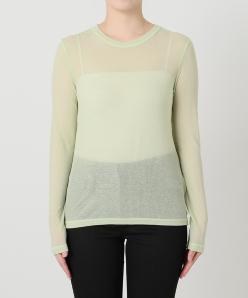 IENA LA BOUCLE（イエナラブークル）の「《追加》IENA LA BOUCLE 水撚りガスフライスクルーロングTシャツ（Tシャツ/カットソー・レディース・ブラウン/サックスブルー・FREE）」の5枚目の写真