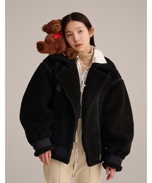 Little sunny bite（リトルサニーバイト）の「【little sunny bite】AVIREX x little sunny bite Boa jacket（ライダースジャケット）」