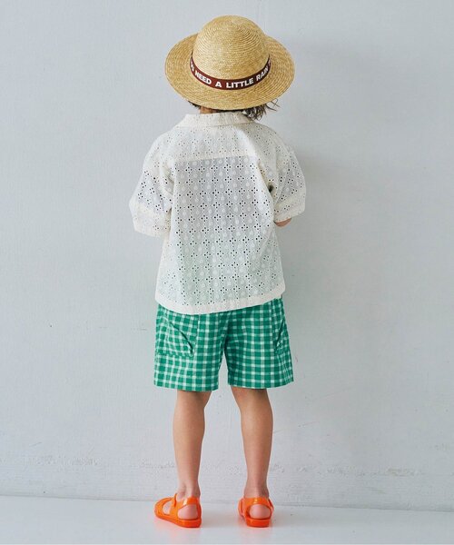 p.premier（ピードットプルミエ）の「ロゴリボンストローハット（ハット・キッズ・ブラウン/アイボリー・56/54/52/50）」の7枚目の写真