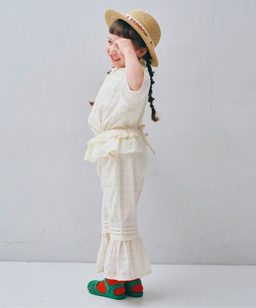 p.premier（ピードットプルミエ）の「ロゴリボンストローハット（ハット・キッズ・ブラウン/アイボリー・56/54/52/50）」の14枚目の写真