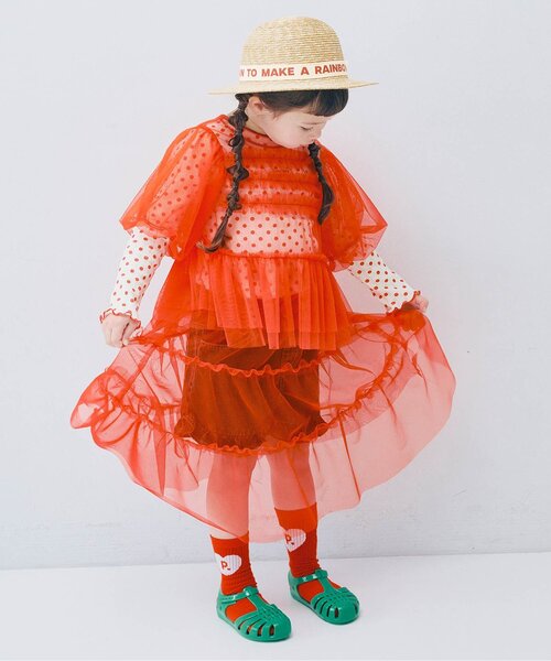 p.premier（ピードットプルミエ）の「ロゴリボンストローハット（ハット・キッズ・ブラウン/アイボリー・56/54/52/50）」の15枚目の写真