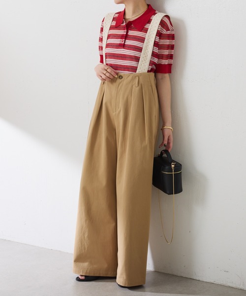 COLLAGE GALLARDAGALANTE（コラージュガリャルダガランテ）の「サスペンダーワイドタックパンツ（その他パンツ・レディース・アイボリー/ベージュ・FREE）」の2枚目の写真