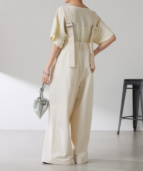 COLLAGE GALLARDAGALANTE（コラージュガリャルダガランテ）の「サスペンダーワイドタックパンツ（その他パンツ・レディース・アイボリー/ベージュ・FREE）」の13枚目の写真