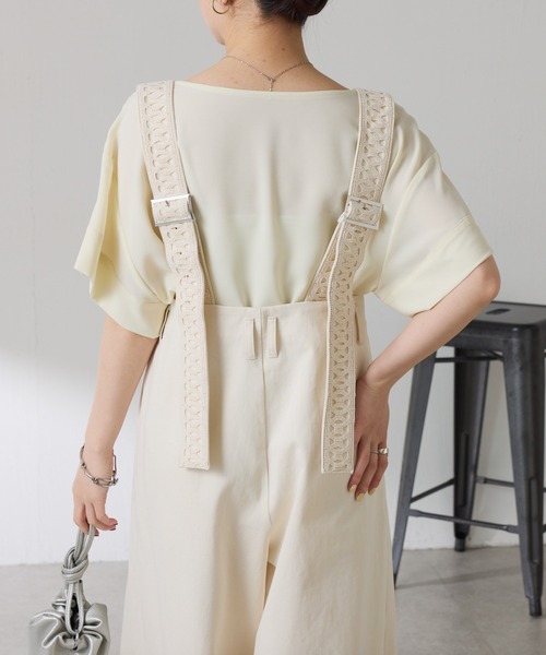 COLLAGE GALLARDAGALANTE（コラージュガリャルダガランテ）の「サスペンダーワイドタックパンツ（その他パンツ・レディース・アイボリー/ベージュ・FREE）」の6枚目の写真