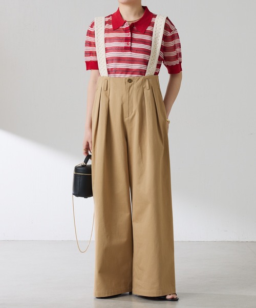 COLLAGE GALLARDAGALANTE（コラージュガリャルダガランテ）の「サスペンダーワイドタックパンツ（その他パンツ・レディース・アイボリー/ベージュ・FREE）」の16枚目の写真