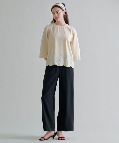 J.PRESS(ジェイプレス)の「RELAXION トロ ワイド イージー パンツ(その他パンツ・レディース・ダークブラウン系/ブラック系・11/9/7)」の10枚目の写真