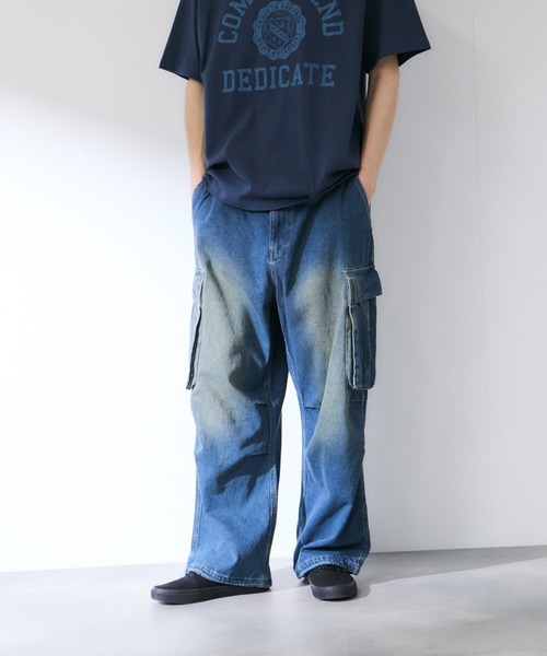 NAVY(ネイビー)の「NAVY 裾ドローコード 3Dポケット デニムカーゴパンツ(カーゴパンツ・メンズ・ブラック/ブルー系・S/M/L/XL)」の8枚目の写真