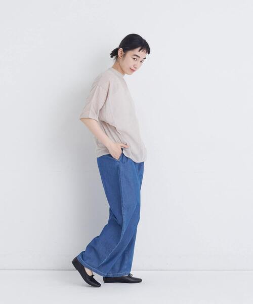 conges payes ADIEU TRISTESSE(コンジェ ペイエ アデュートリステス)の「シャーリングプルオーバーブラウス(シャツ/ブラウス・レディース・ベージュ系その他/ブルー系その他/ブラック系その他・38)」の5枚目の写真