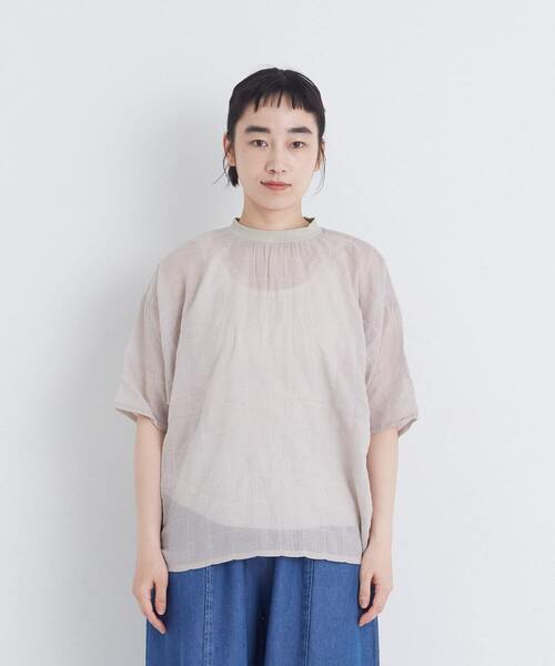 conges payes ADIEU TRISTESSE(コンジェ ペイエ アデュートリステス)の「シャーリングプルオーバーブラウス(シャツ/ブラウス・レディース・ベージュ系その他/ブルー系その他/ブラック系その他・38)」の8枚目の写真