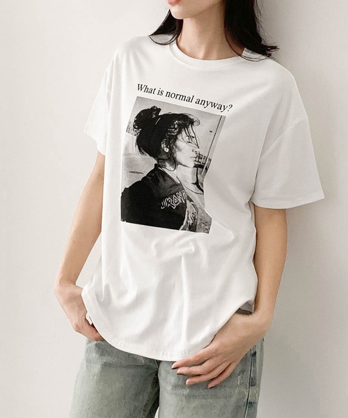 モノクロフォトグラフィックプリントTシャツ 半袖 フォトT（Tシャツ