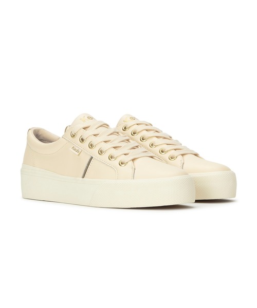 Keds(ケッズ)の「Keds ケッズ ジャンプ キック デュオ レザー ベージュ(スニーカー・レディース・ベージュ・22.5cm/23.0cm/23.5cm/24.0cm/24.5cm/25.0cm)」の1枚目の写真