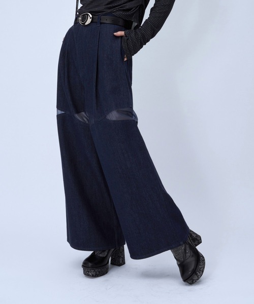 HARE（ハレ）の「シアーキリカエデニムパンツ(HARE)（デニムパンツ・レディース・ブラック/ブルー・FREE）」の9枚目の写真