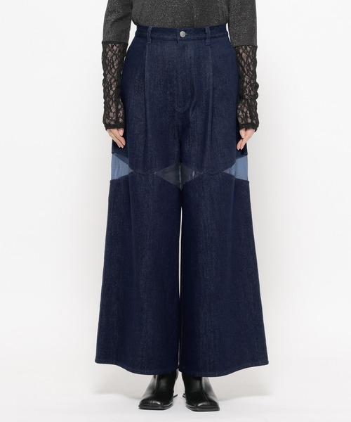 HARE（ハレ）の「シアーキリカエデニムパンツ(HARE)（デニムパンツ・レディース・ブラック/ブルー・FREE）」の11枚目の写真