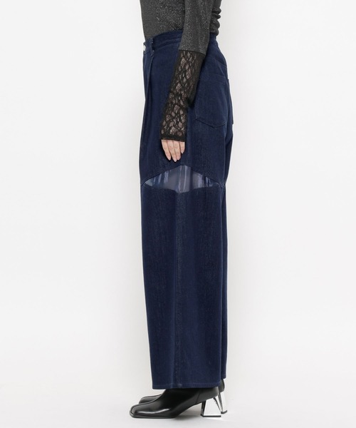HARE（ハレ）の「シアーキリカエデニムパンツ(HARE)（デニムパンツ・レディース・ブラック/ブルー・FREE）」の12枚目の写真