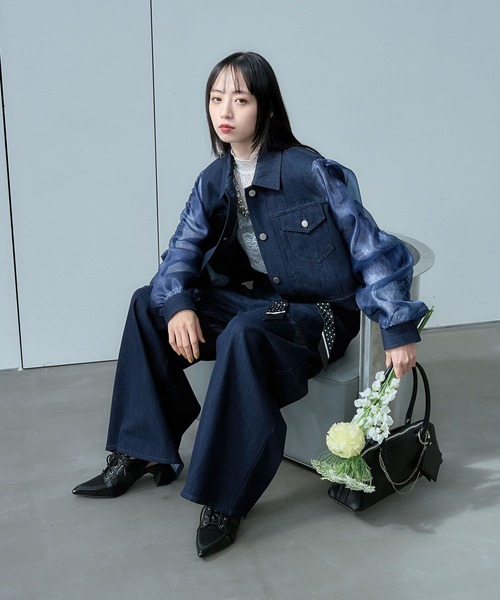 HARE（ハレ）の「シアーキリカエデニムパンツ(HARE)（デニムパンツ・レディース・ブラック/ブルー・FREE）」の21枚目の写真