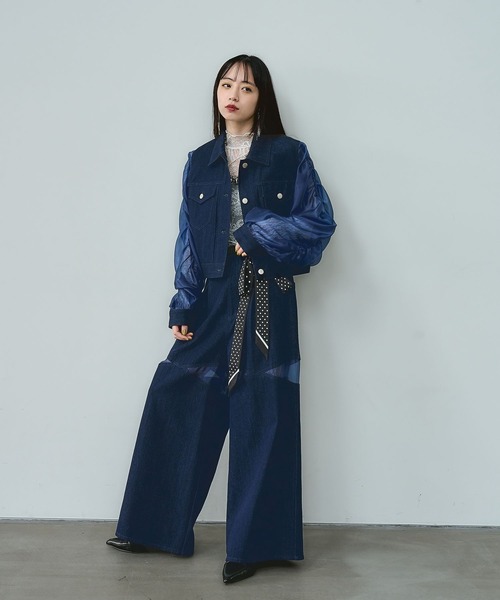 HARE（ハレ）の「シアーキリカエデニムパンツ(HARE)（デニムパンツ・レディース・ブラック/ブルー・FREE）」の22枚目の写真