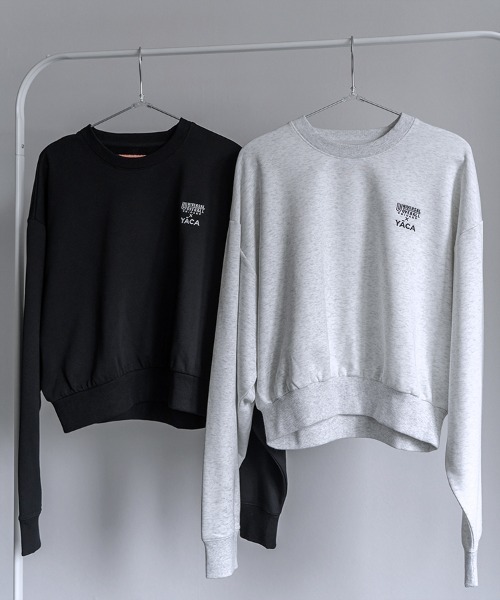UNIVERSAL OVERALL（ユニバーサルオーバーオール）の「[別注]UNIVERSAL OVERALL×YACA Collaboration Sweat【unisex item】（スウェット・レディース・ブラック/アッシュグレー・1/2）」の9枚目の写真