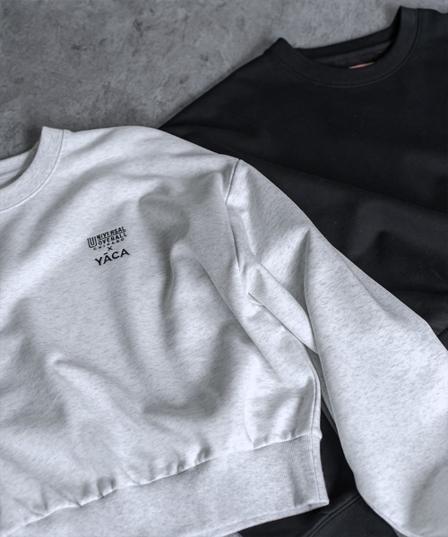 UNIVERSAL OVERALL（ユニバーサルオーバーオール）の「[別注]UNIVERSAL OVERALL×YACA Collaboration Sweat【unisex item】（スウェット・レディース・ブラック/アッシュグレー・1/2）」の14枚目の写真