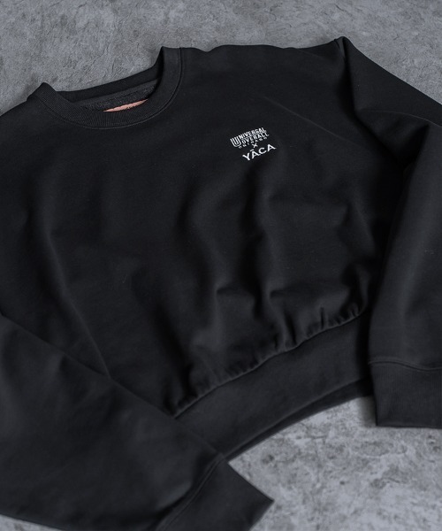 UNIVERSAL OVERALL（ユニバーサルオーバーオール）の「[別注]UNIVERSAL OVERALL×YACA Collaboration Sweat【unisex item】（スウェット・レディース・ブラック/アッシュグレー・1/2）」の12枚目の写真