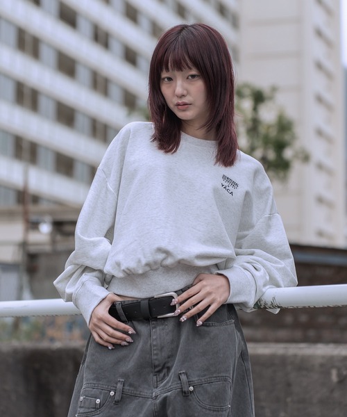 UNIVERSAL OVERALL（ユニバーサルオーバーオール）の「[別注]UNIVERSAL OVERALL×YACA Collaboration Sweat【unisex item】（スウェット・レディース・ブラック/アッシュグレー・1/2）」の21枚目の写真