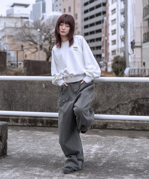 UNIVERSAL OVERALL（ユニバーサルオーバーオール）の「[別注]UNIVERSAL OVERALL×YACA Collaboration Sweat【unisex item】（スウェット・レディース・ブラック/アッシュグレー・1/2）」の18枚目の写真